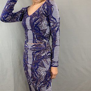 Knit Vneck Top & pencil skirt set